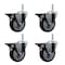 Service Caster 5 Inch Maroon Polyurethane Wheel Swivel 34 Inch Threaded Stem Caster Set with Brake SCC SCC-TS20S514-PPUB-MRN-PLB-34212-4 - alternate 1